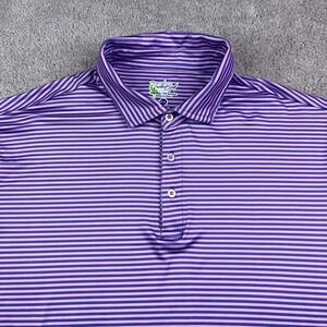 Tailorbyrd Polo Shirt Mens 2XL XXL Pink Purple Stripes Performance Stretch Golf